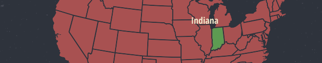 Indiana Online Poker Map